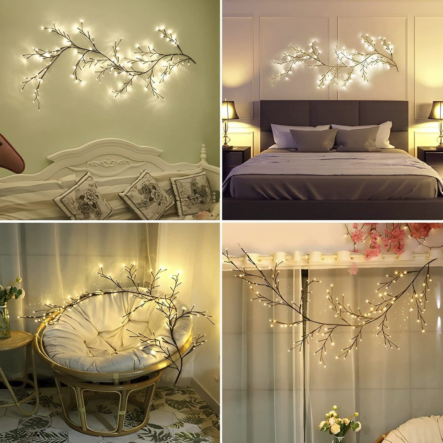 7.55 ft USB Flexible Branch Wall Lights – 144 LED Indoor Vine Decor