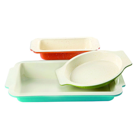 Gibson ColorSplash Imbue – 3-Piece Carbon Steel Nonstick Bakeware Set