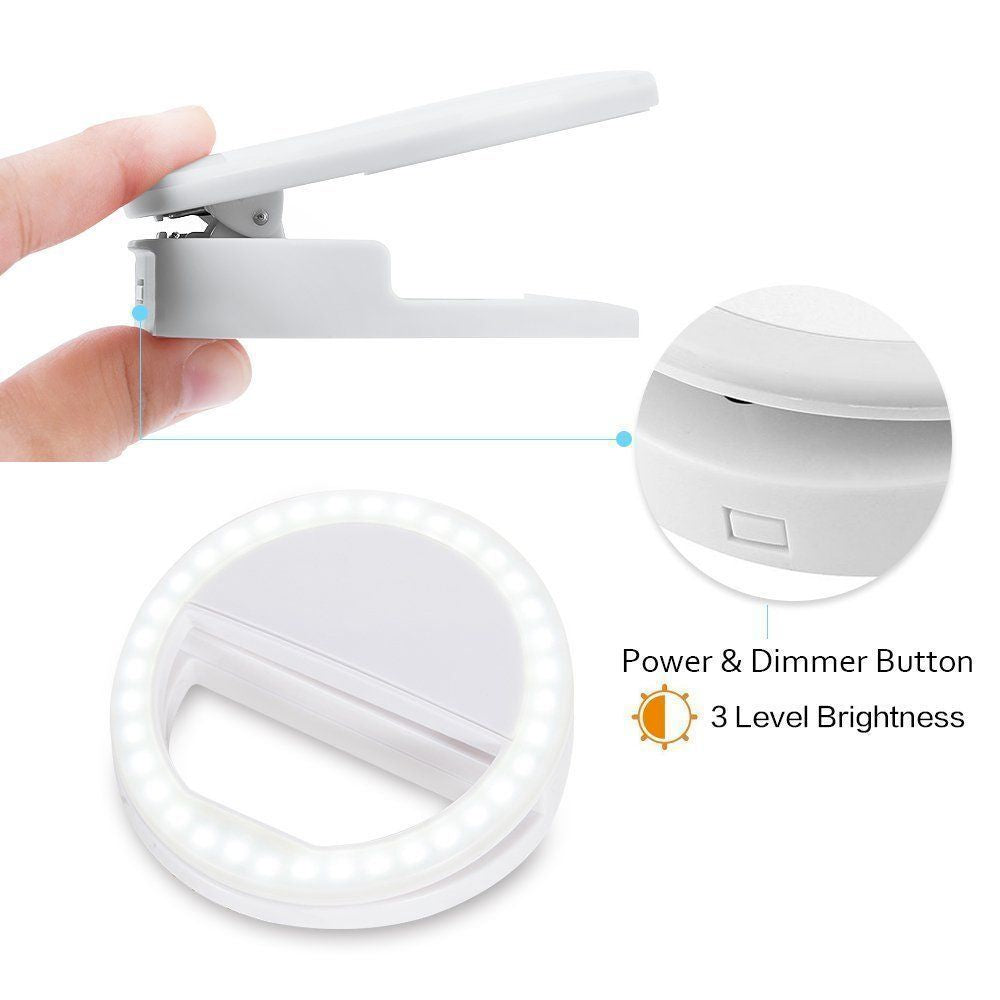 Portable Selfie Ring Light – Clip-On for Mobile Phones, Tablets & Computers