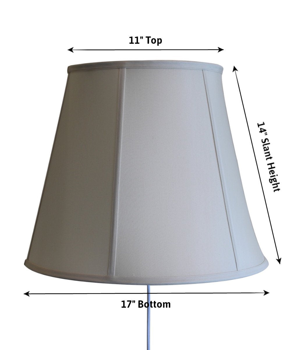 17"W Floating Shade Plug-In Wall Light – Eggshell Shantung Fabric