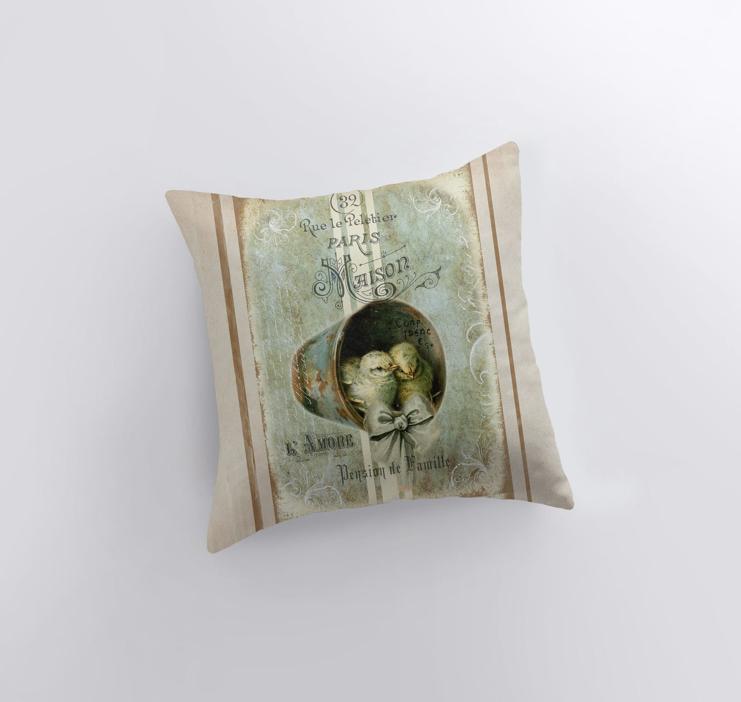 Baby Chicks Throw Pillow Cover – Vintage Farmhouse