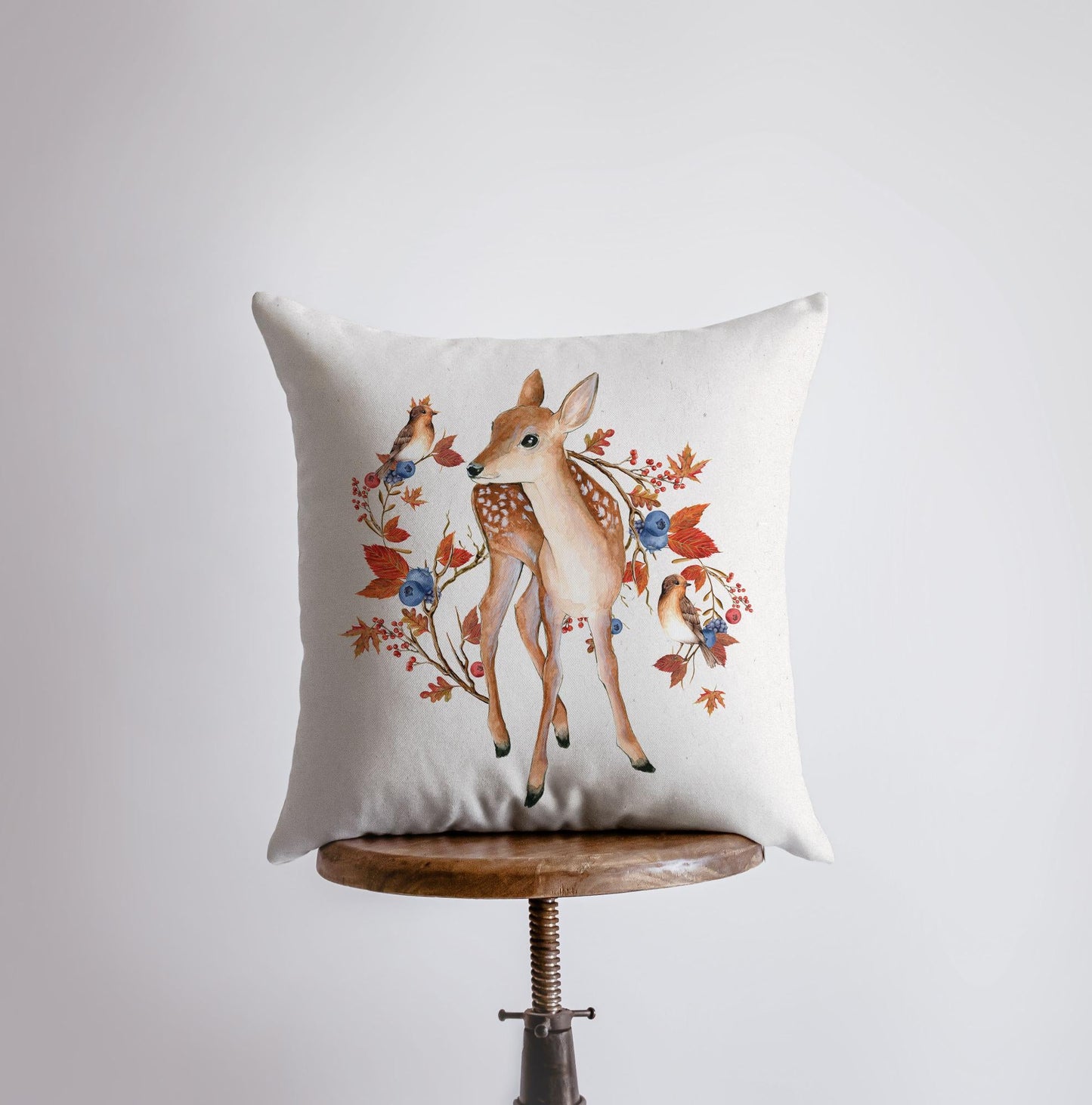 Fall Fawn Throw Pillow Cover