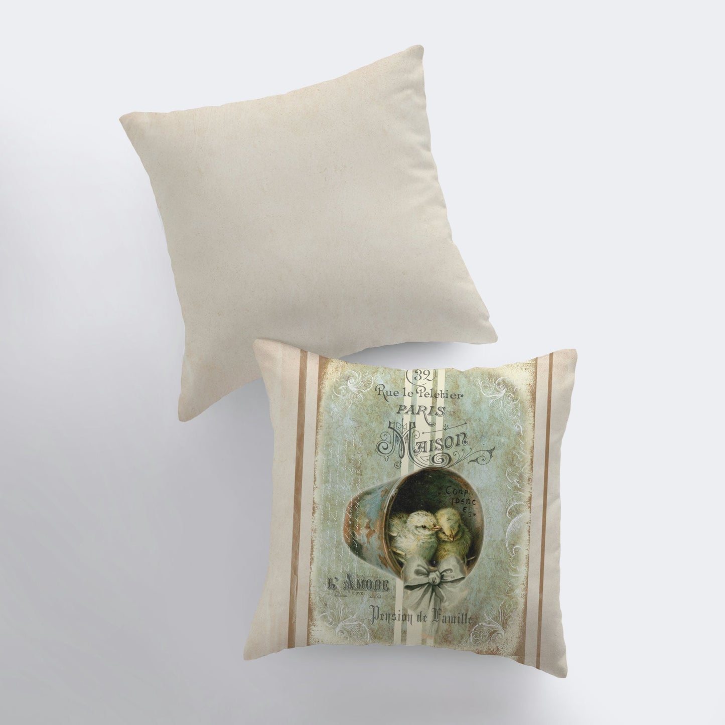Baby Chicks Throw Pillow Cover – Vintage Farmhouse