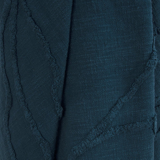Teal Blue Woven 100% Textured Cotton Throw Blanket – 50" x 50"