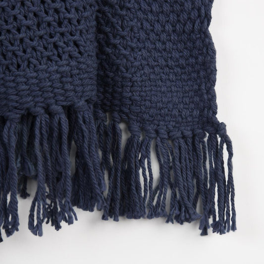 Indigo Woven Cotton Throw Blanket – 50" x 50"