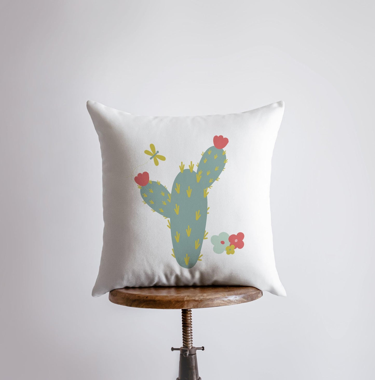 Green Cactus Throw Pillow Cover – Southwestern Succulent Accent