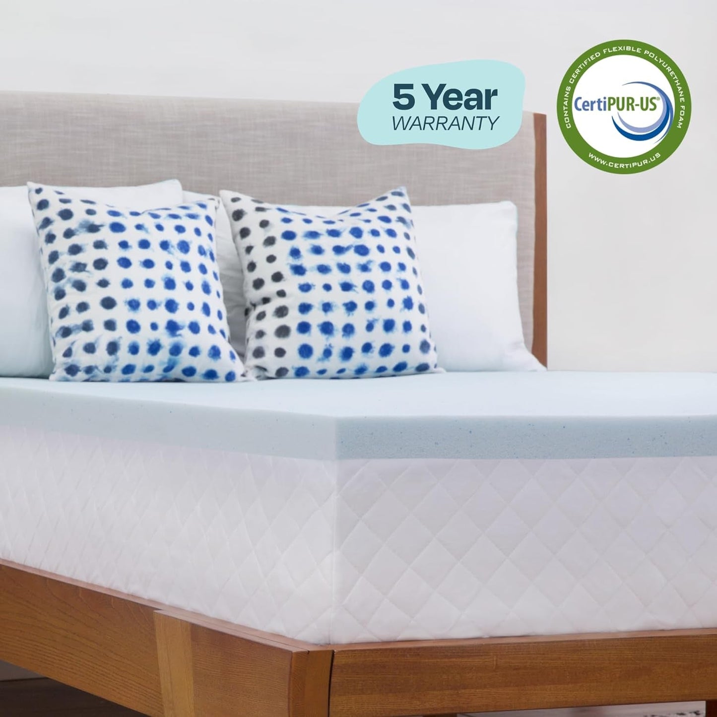 Cooling Gel Memory Foam Mattress Topper – Queen Size (2-Inch)