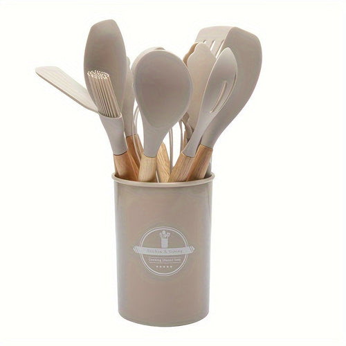 12Piece Silicone Kitchen Utensil Set with Holder