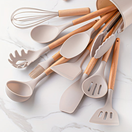 12Piece Silicone Kitchen Utensil Set with Holder