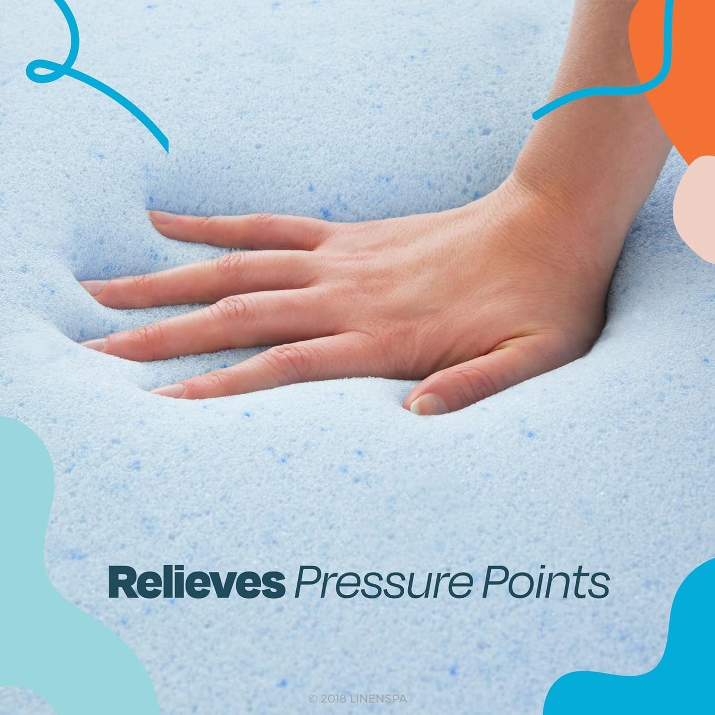 Cooling Gel Memory Foam Mattress Topper – Queen Size (2-Inch)