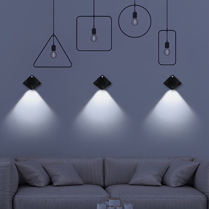 Human Sensing Decor Wall Lamp – Modern Battery-Powered Uplight for Bedroom & Porch