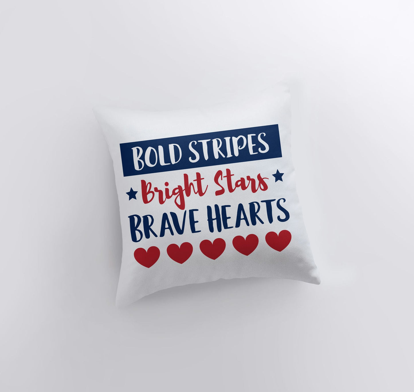 Bold Stripes Bright Stars Throw Pillow Cover – Double-Sided