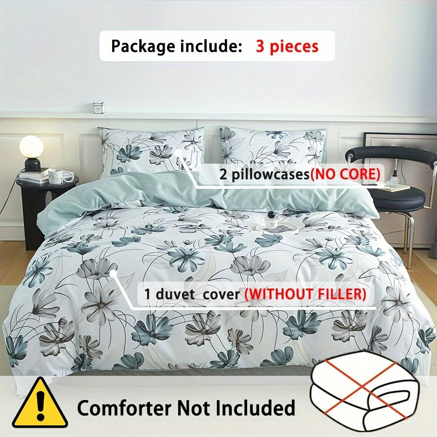 Floral 3-Piece Duvet Set – Soft & Stylish Bedroom Essential