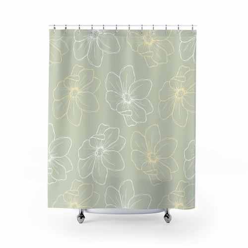 Green Floral – Nature-Inspired Shower Curtain