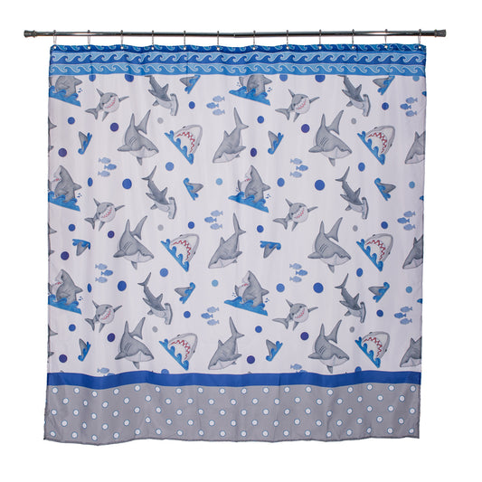 Fish ’n Sharks – Kids’ Waterproof Shower Curtain