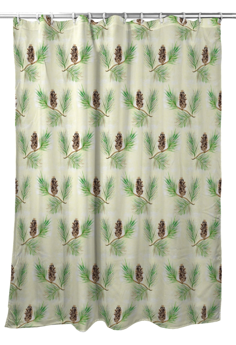 Betsy Drake 70" x 72" Shower Curtain – Pine Cone Design