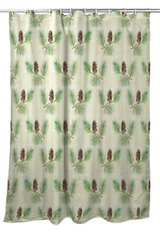 Betsy Drake 70" x 72" Shower Curtain – Pine Cone Design
