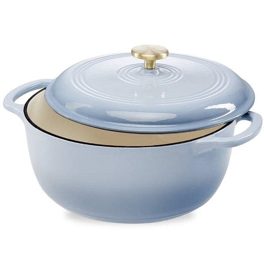6 Quart Large Baby Blue Enamel Cast-Iron Dutch Oven – Kitchen Cookware