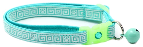Greek Key – Glow-in-the-Dark - Breakaway Cat Collar