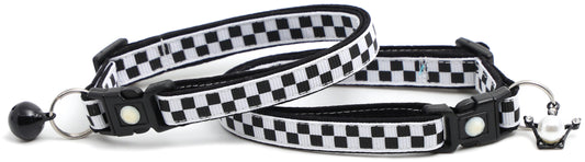 Black & White Checks – Breakaway Cat Collar