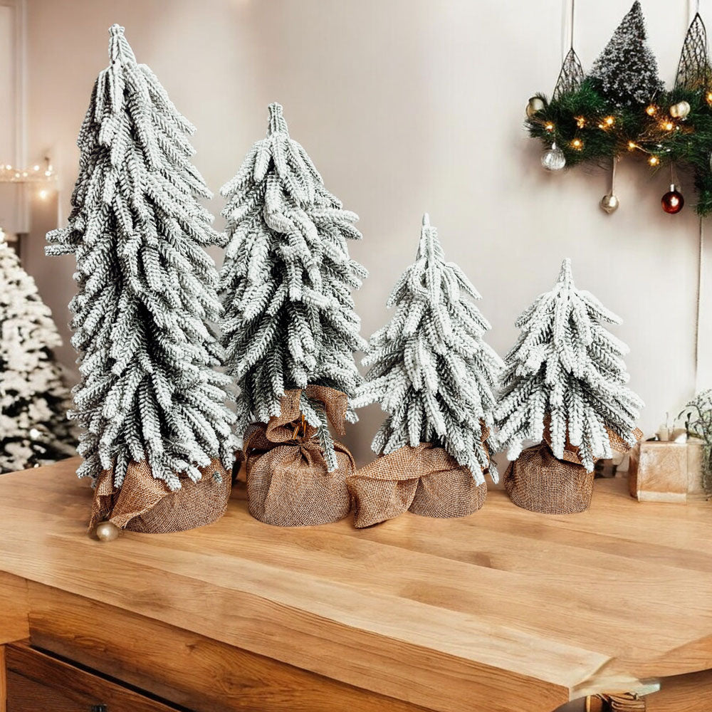 Snow Christmas Trees – Set of 4