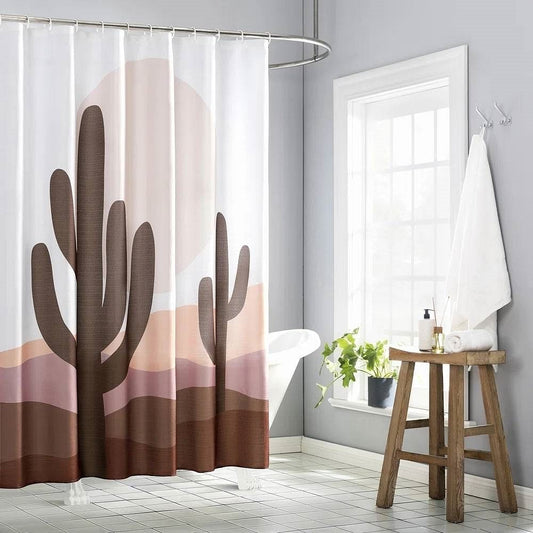 72-in. Desert Cactus Sunset Shower Curtain Set – Southwest Style