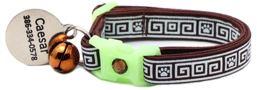 Greek Key – Glow-in-the-Dark - Breakaway Cat Collar