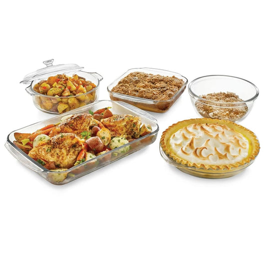 6-Piece Glass Bakeware & Casserole Dish Set – Microwave & Oven Safe