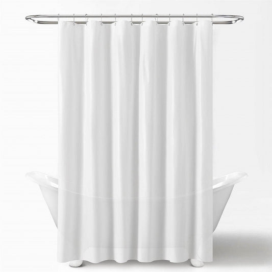 71-inch White Polyester Mildew-Resistant Shower Curtain Liner