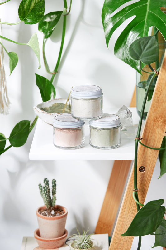Clay Face Mask Trio – Rose Clay • French Green Clay • Turmeric