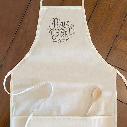 Peace on Earth Cotton Canvas Apron