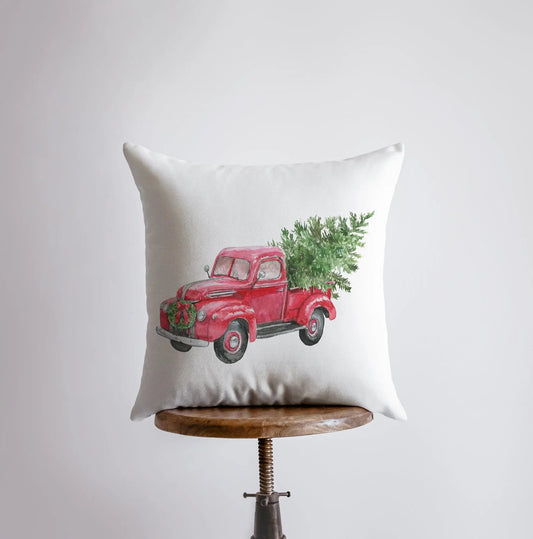 Christmas Truck Throw Pillow Cover – Side of Truck