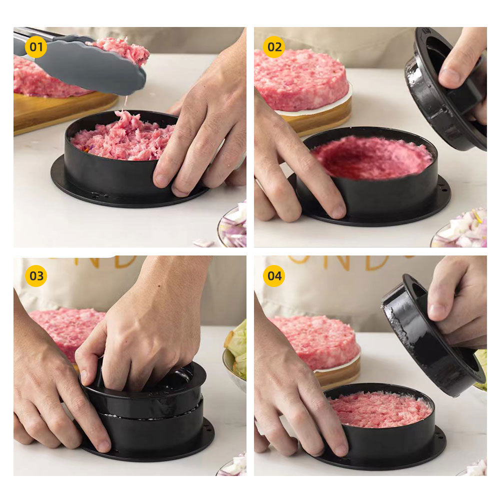 3-in-1 Round Hamburger Meat Press Maker