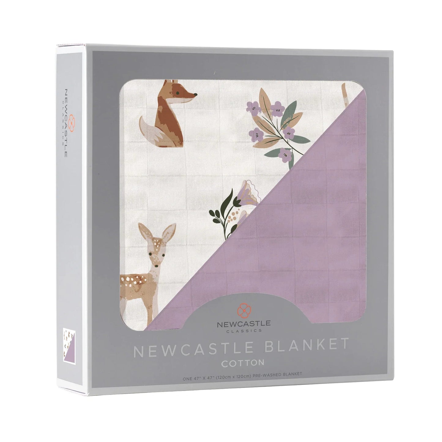 Sierra Fox & Deer + Orchid Lavender Cotton Blanket