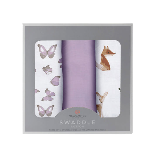 Mountain Meadow Swaddle 3-Pack – Sierra Fox & Butterfly