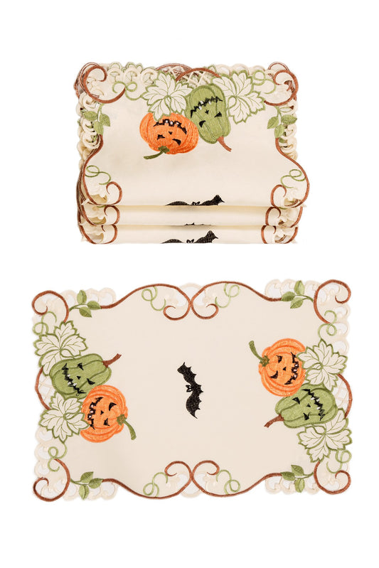 Halloween Jack-O’-Lanterns Placemats – Set of 4 (13" x 19")
