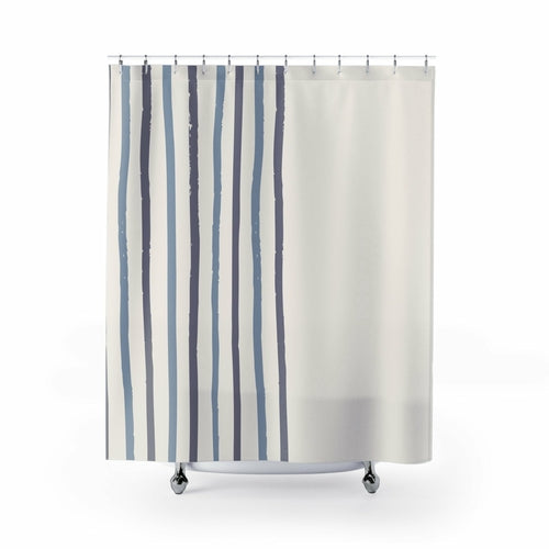 Blue Striped Shower Curtain – 71" x 74"