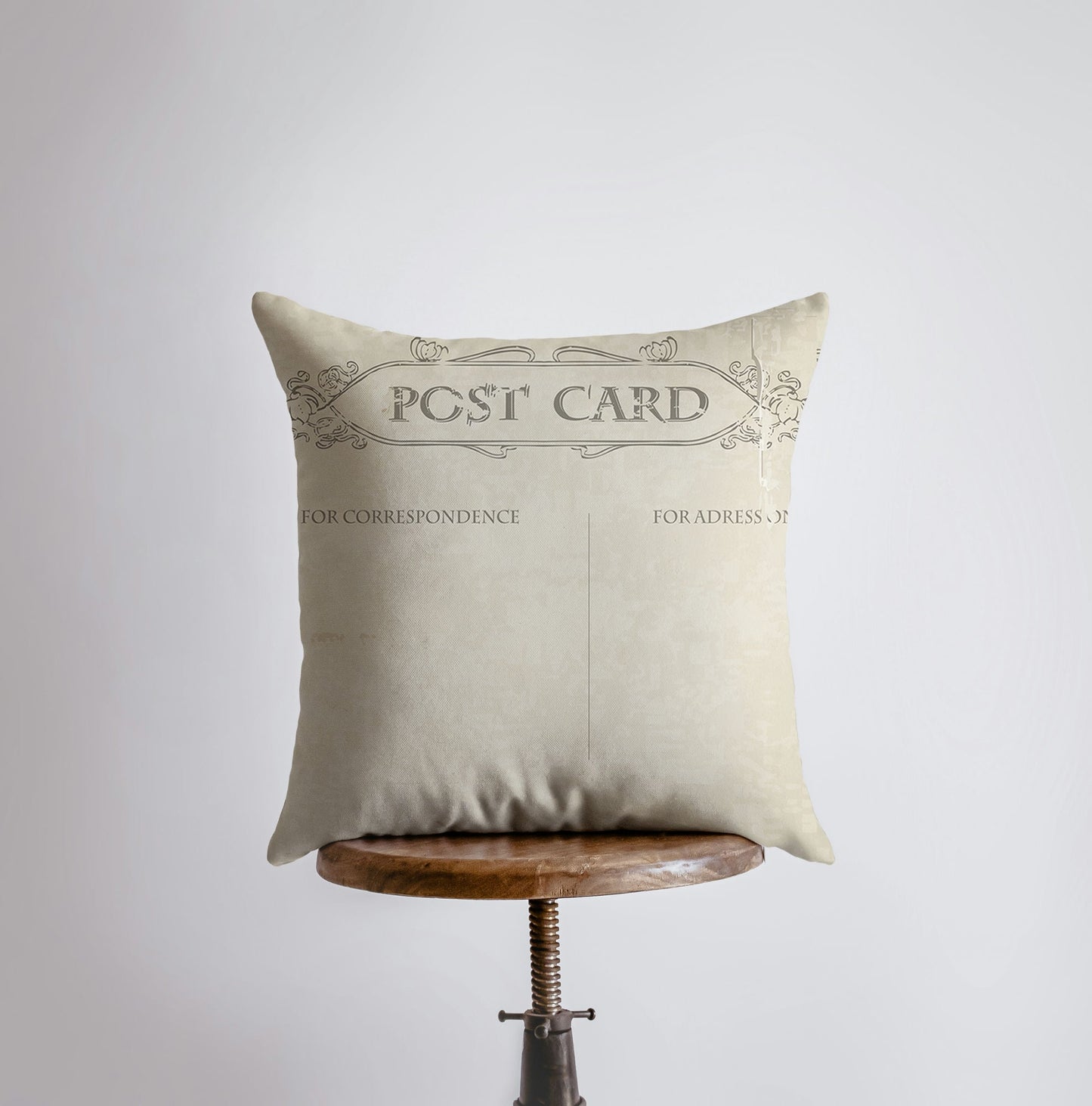 Vintage Bird Postcard Throw Pillow Cover
