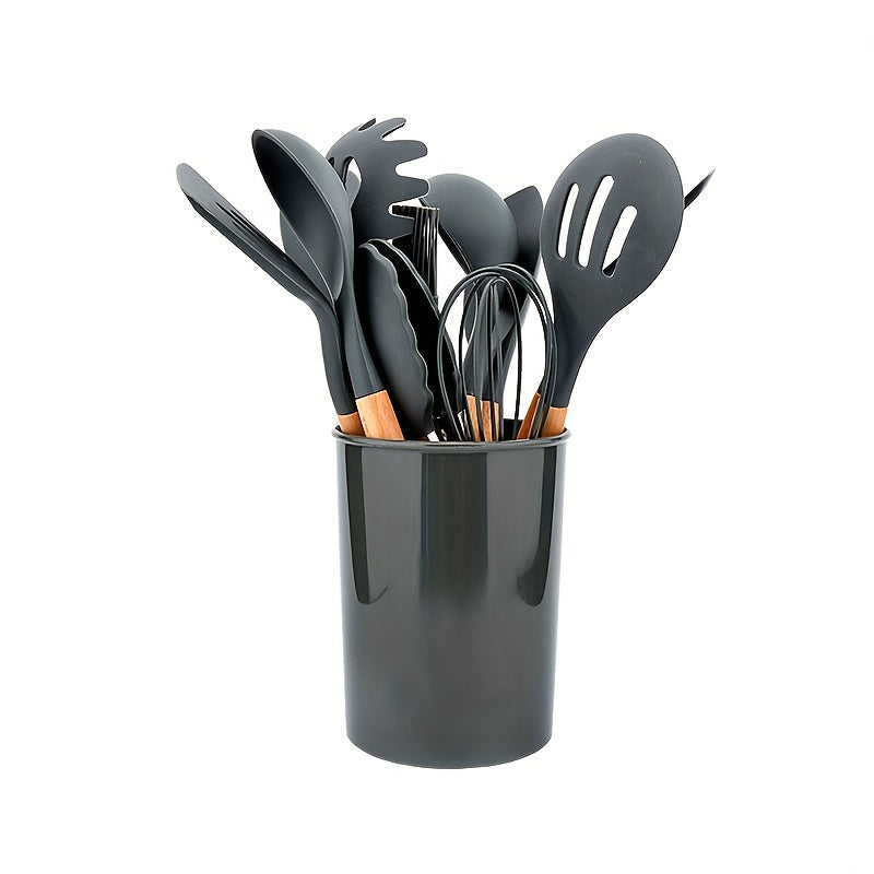 12Piece Silicone Kitchen Utensil Set with Holder