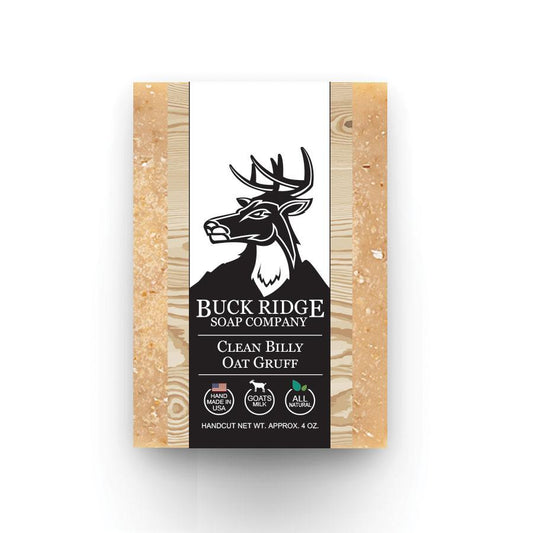 Clean Billy Oat Gruff Men's Handmade Soap – Unscented Goat Milk & Oatmeal Exfoliating Bar