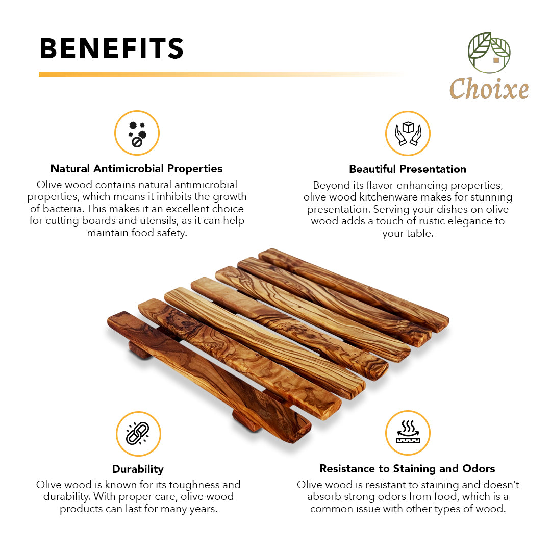 Olive Wood Pan Trivet – Handcrafted Natural Elegance