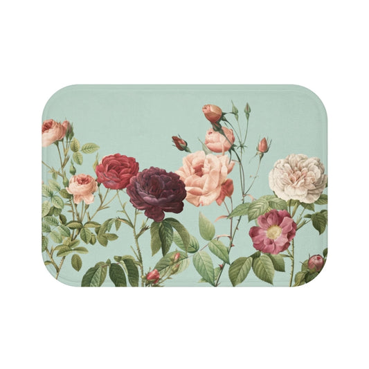 Rose Garden Teal Bath Mat – Home Accents