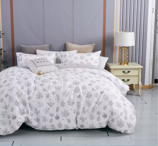 Parsley Black & White Floral Reversible Comforter Set – 100% Cotton