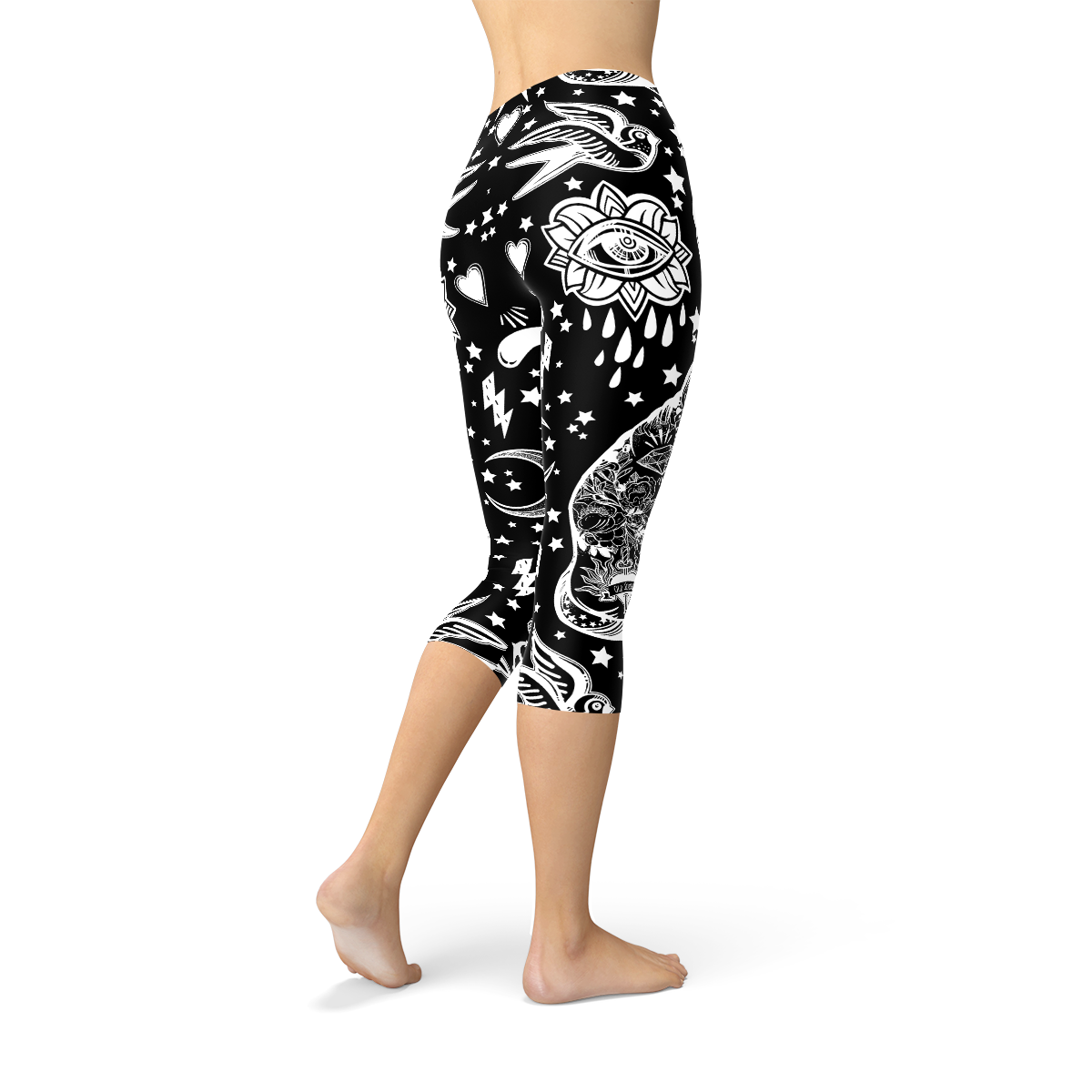 Women’s Black Magic Cat – Capri Leggings