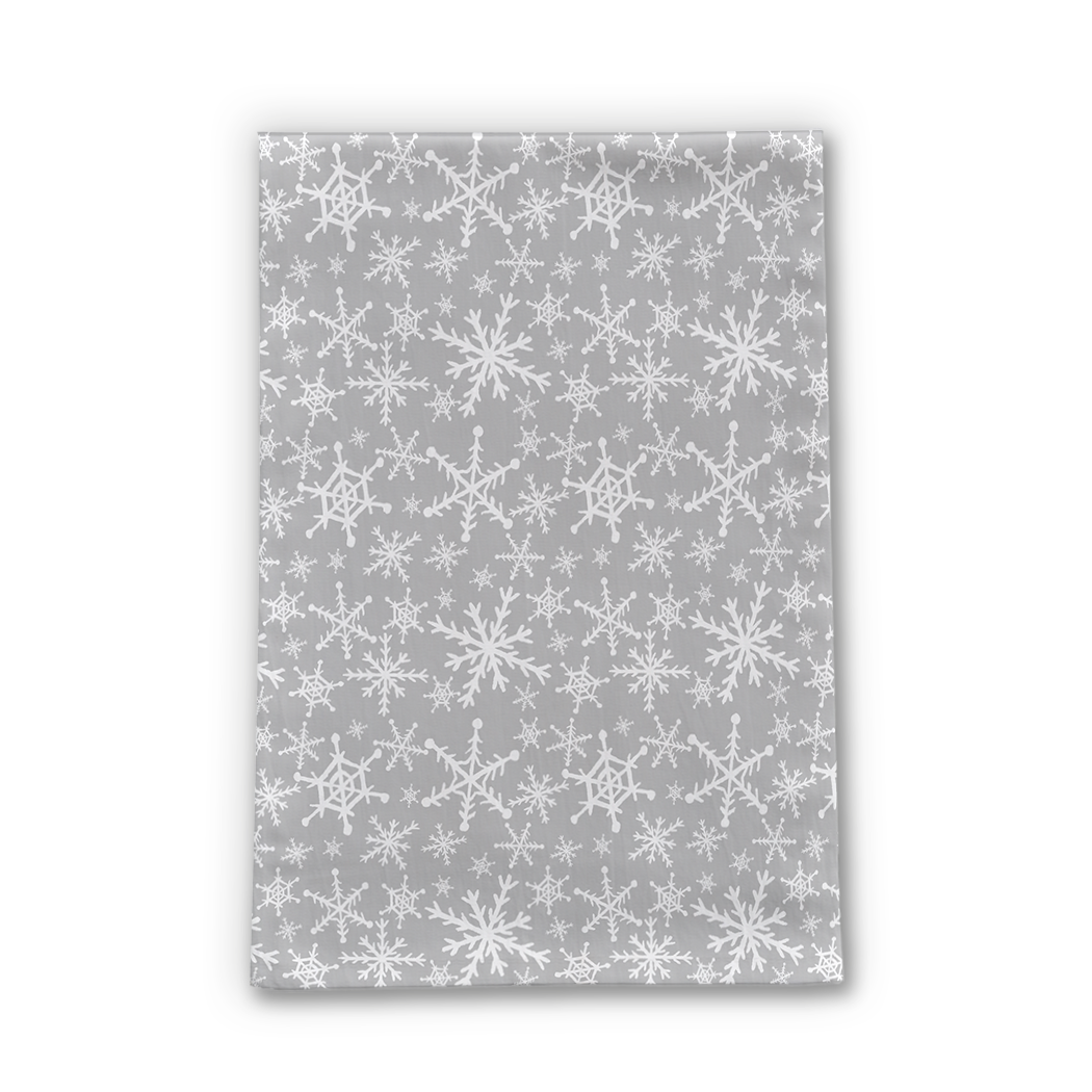Gray Snowflakes Tea Towel – 18" x 30"
