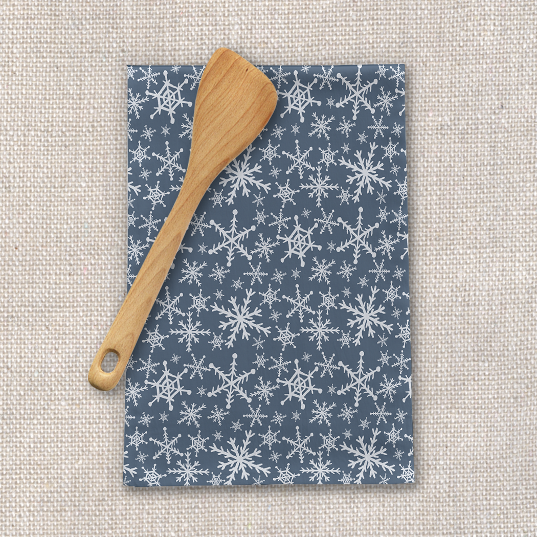 Blue Snowflakes Tea Towel – 18" x 30"