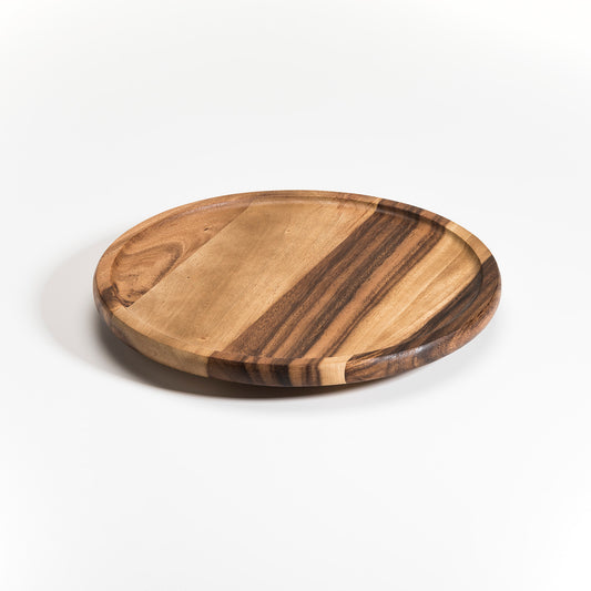 13" Round Acacia Wood Lazy Susan – Rotating Serving Tray