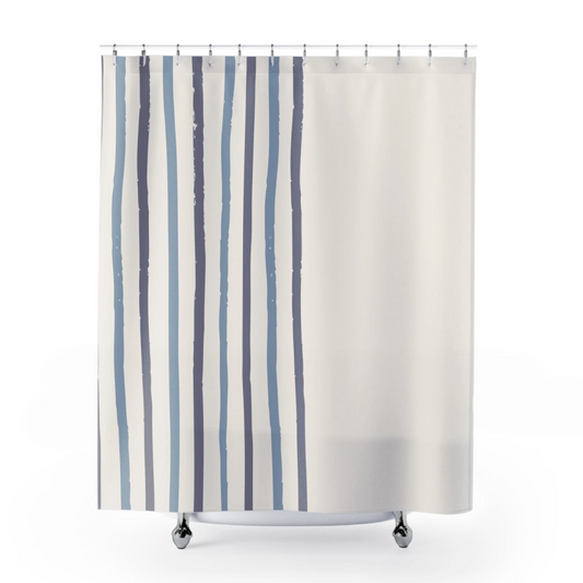 Blue Striped Shower Curtain – 71" x 74"