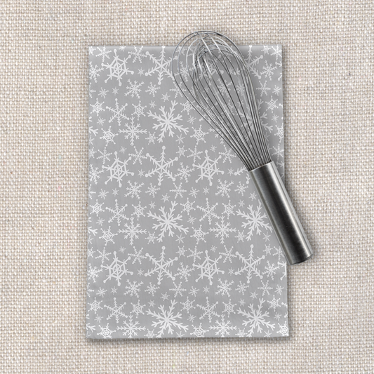 Gray Snowflakes Tea Towel – 18" x 30"