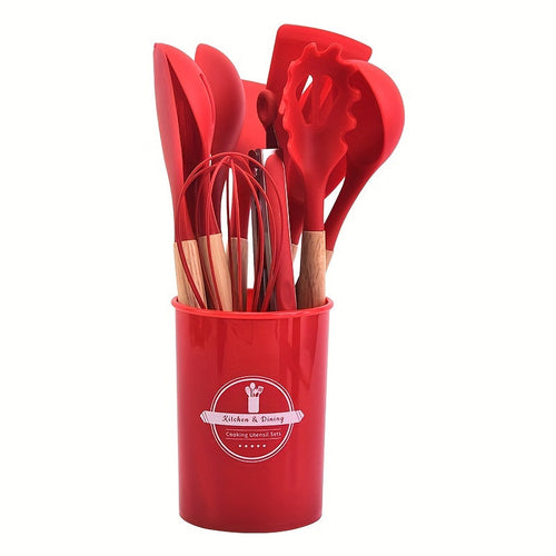 12Piece Silicone Kitchen Utensil Set with Holder